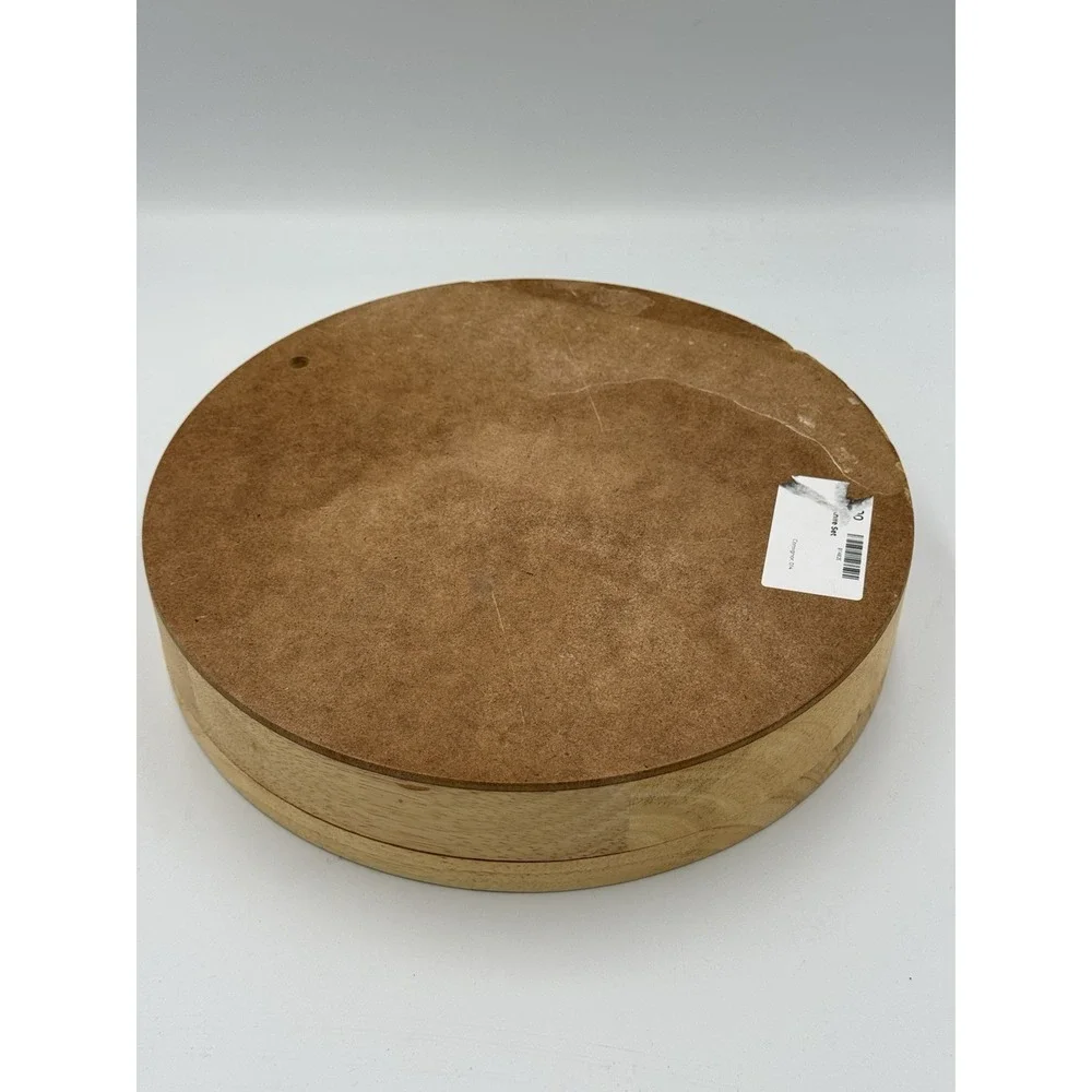 Wolfgang Puck Cheese Cutting Board Knife Set Round Swivel Charcuterie Wood NEW